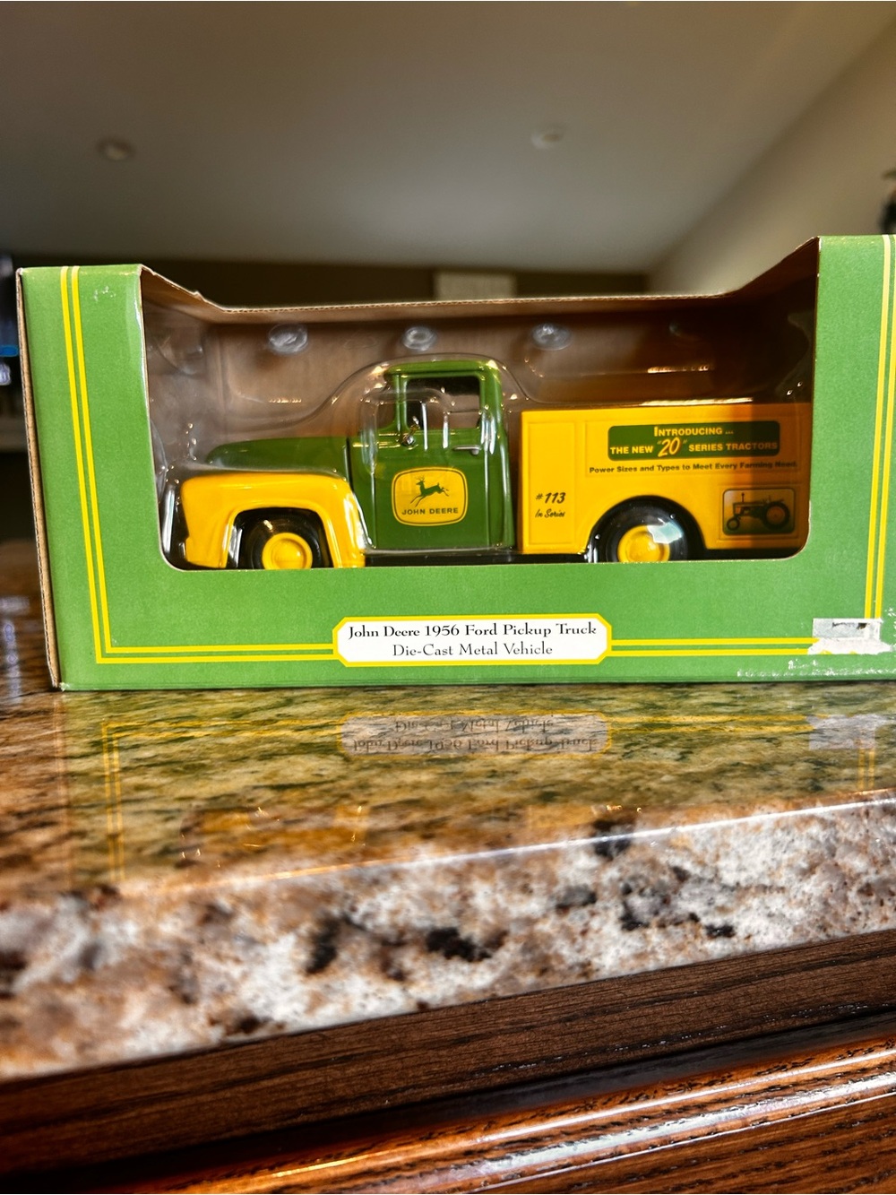Collectors John Deere 1956 Ford Pickup Truck Die-Cast metal vehicle. New.